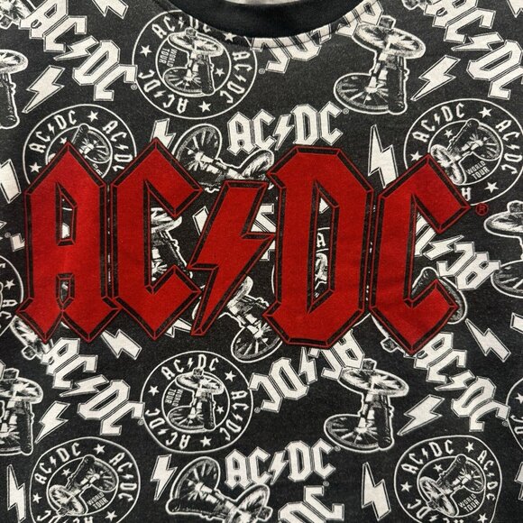 AC/DC T Shirt Men’s S Black White Cannon All Over Print For Those About To Rock - Picture 2 of 6